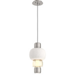 Torno Mandrel Pendant - Beige Silver / Amber