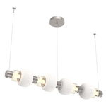 Torno Mandrel Linear Pendant - Beige Silver / Amber