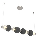 Torno Mandrel Linear Pendant - Beige Silver / Amber