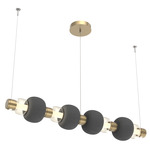 Torno Mandrel Linear Pendant - Gilded Brass / Amber