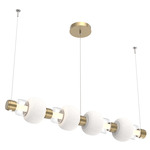 Torno Mandrel Linear Pendant - Gilded Brass / Clear