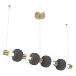 Torno Mandrel Linear Pendant - Gilded Brass / Clear