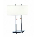 Bliss Table Lamp - Polished Steel / White