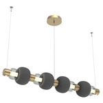 Torno Mandrel Linear Pendant - Gilded Brass / Smoke