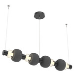 Torno Mandrel Linear Pendant - Matte Black / Amber