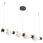 Torno Mandrel Linear Pendant - Matte Black / Clear