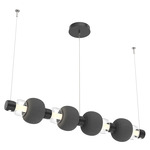 Torno Mandrel Linear Pendant - Matte Black / Clear
