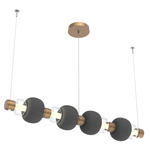 Torno Mandrel Linear Pendant - Novel Brass / Clear