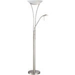 Avington Torchiere Lamp  - Polished Steel / Frost