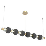 Torno Mandrel Linear Pendant - Gilded Brass / Smoke