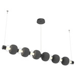 Torno Mandrel Linear Pendant - Matte Black / Clear