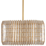 Fractal Chandelier - Oxidized Gold Leaf / Capiz