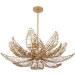 Fern Chandelier - Modern Gold