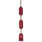 Verde Pendant - Satin Brass / Magenta
