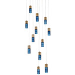 Kiriko Color-Select Multi Light Pendant - Winter Brass / Indigo