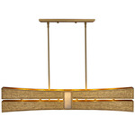 Dos Linear Pendant - Brushed Gold / Rustic Gold