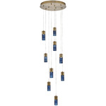 Kiriko Color-Select Multi Light Pendant - Winter Brass / Indigo