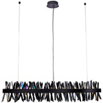 Glacier Color-Select Wave Linear Pendant - Black Nickel / Smoked Firenze