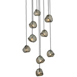 Pallina Multi Light Pendant - Satin Black Nickel / Smoke Textured
