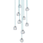 Pallina Multi Light Pendant - Winter Brass / Clear Textured