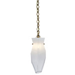 Bolsa 6.5 inch Pendant - Winter Brass / White Glass
