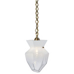 Bolsa 8 inch Pendant - Winter Brass / White Glass