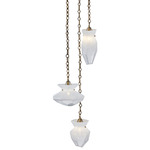 Bolsa Chandelier - Winter Brass / White Glass