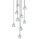 Pallina Multi Light Pendant - Winter Brass / Brushed Champagne / Clear Textured