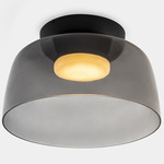 Levels Color-Select Single Semi Flush Ceiling Light - Black / Smoke