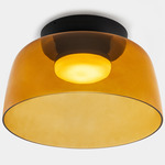 Levels Color-Select Single Semi Flush Ceiling Light - Black / Amber