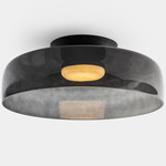 Levels Color-Select Single Semi Flush Ceiling Light - Black / Smoke
