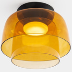 Levels Color-Select Double Semi Flush Ceiling Light - Black / Amber