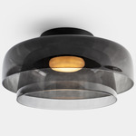 Levels Color-Select Double Semi Flush Ceiling Light - Black / Smoke