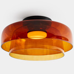 Levels Color-Select Double Semi Flush Ceiling Light - Black / Amber