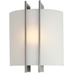 Checks Wall Sconce - Polished Steel / Frosted