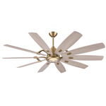 Barn Smart Ceiling Fan with Color-Select Light - Legacy Brass / Bleached Wood