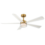 Nellora Smart Ceiling Fan with Color-Select Light - Legacy Brass / White