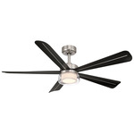 Nellora Smart Ceiling Fan with Color-Select Light - Brushed Nickel / Coal