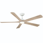 Seressa Smart Ceiling Fan with Color-Select Light - White / Bleached Wood