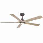 Seressa Smart Ceiling Fan with Color-Select Light - Dark Bronze / Ashwood