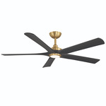 Seressa Smart Ceiling Fan with Color-Select Light - Heritage Brass / Coal
