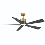 Oovin Smart Ceiling Fan with Color-Select Light - Heritage Brass / Coal / Coal