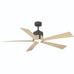 Oovin Smart Ceiling Fan with Color-Select Light - Dark Bronze / White Oak / White Oak