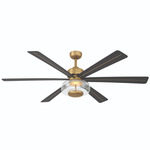 Ligero Smart Ceiling Fan with Color-Select Light - Heritage Brass / Coal / Clear