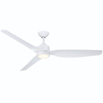 Norwynd Smart Ceiling Fan with Color-Select Light - Flat White / Flat White