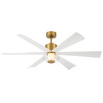 Veyra Smart Ceiling Fan with Color-Select Light - Legacy Brass / Alabaster White / Clear
