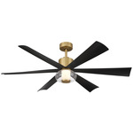 Veyra Smart Ceiling Fan with Color-Select Light - Legacy Brass / Coal / Clear