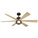 Veyra Smart Ceiling Fan with Color-Select Light - Dark Bronze / White Oak / Smoked Brown