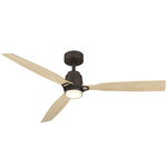 Foxden Smart Ceiling Fan with Color-Select Light - Dark Bronze / White Oak / White Oak