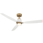 Foxden Smart Ceiling Fan with Color-Select Light - Legacy Brass / Flat White / Flat White
